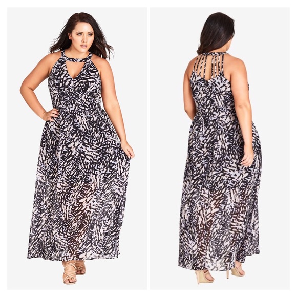 City Chic Dresses & Skirts - City Chic Graphic Print Maxi Dress Plus Size 20